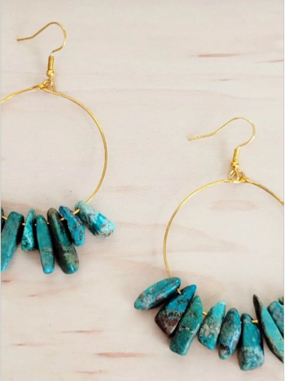 Turquoise Stacked Hoop Earrings